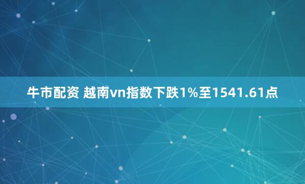 牛市配资 越南vn指数下跌1%至1541.61点